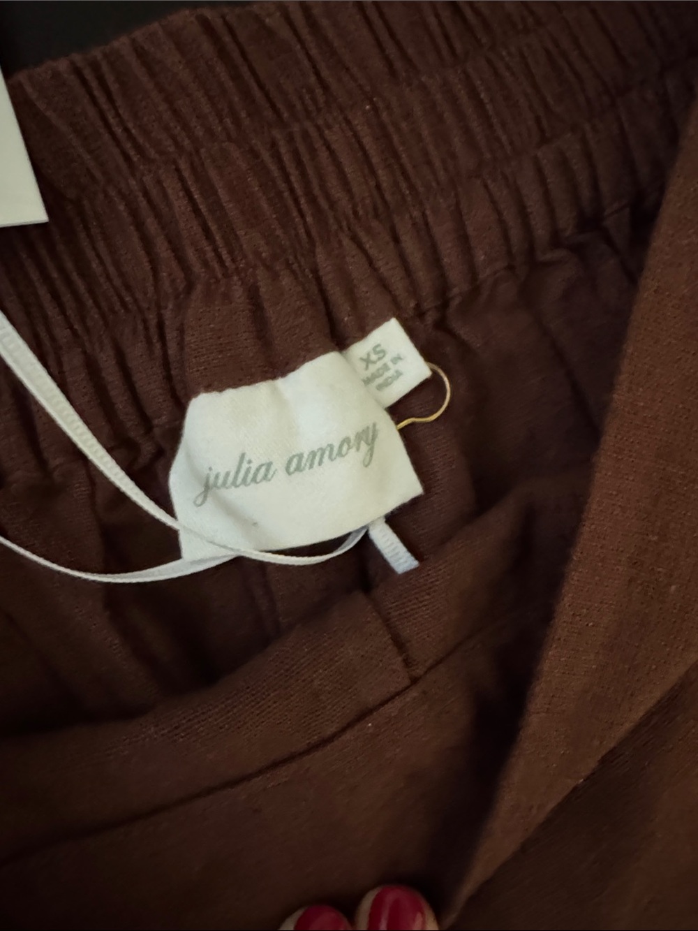 Julia Amory Ivy Linen Pants in Coco - Picture 5 of 7